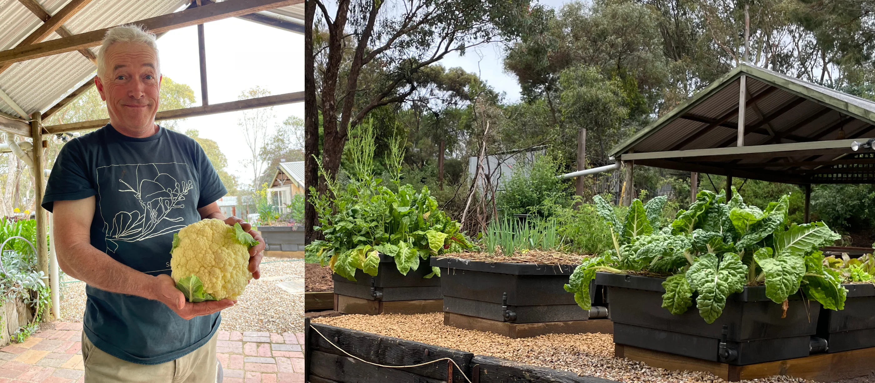 Photography — founders in the garden, hands in the dirt